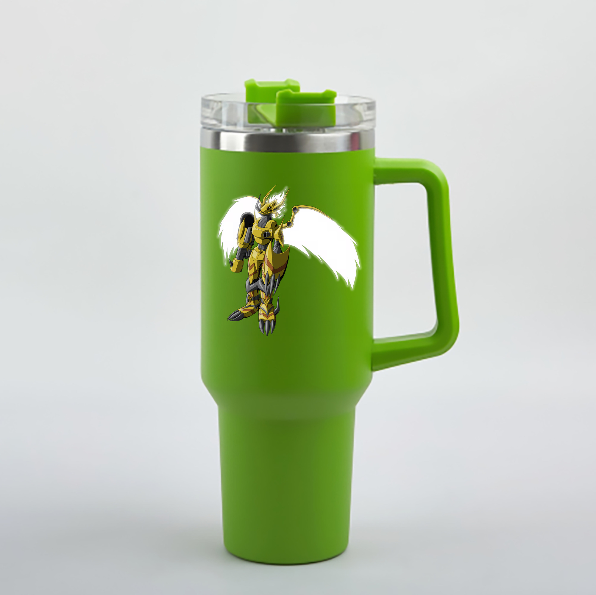 （画像用） Digimon デジタルモンスター/デジモン 1200mL車用タンブラー - クリスタルステッカー（プラスチックストロー付き）